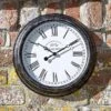 Outside In Biarritz Wall Clock Black 12" -Greentide Garden Store 1006431