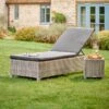 Kettler Palma White Wash Lounger With Cushion -Greentide Garden Store 1105199