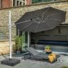 Hartman Pacific 3m Round Cantilever Parasol - Dark Grey -Greentide Garden Store 1207179