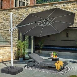 Greentide Garden Store 29 Hartman Pacific 3m Round Cantilever Parasol - Dark Grey