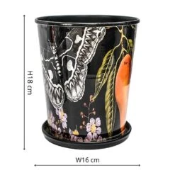 Kew Eclectic Orangery Planter With Saucer 16cm -Greentide Garden Store 1227767 3