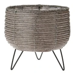 KOOPMAN Taupe Basket Planter With Legs 20cm
