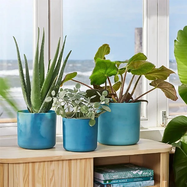 Elho The Ocean Collection Round Pot 22cm Atlantic Blue 3 Elho The Ocean Collection Round Pot 22cm Atlantic Blue