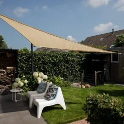 Pacific Lifestyle 3.6m Triangle Shade Sail Off-White -Greentide Garden Store 1240521 3