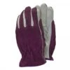 Deluxe Premium Leather & Suede Gloves Plum - Medium 2 Deluxe Premium Leather & Suede Gloves Plum - Medium -Greentide Garden Store 42928