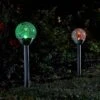 Smart Solar Crackle Globe Stainless Steel Stake Light Pack Of 5 -Greentide Garden Store 925264