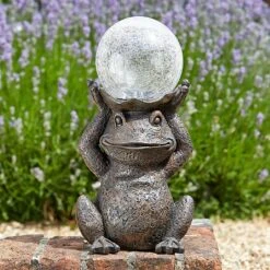 Smart Solar Gazing Frog Statue -Greentide Garden Store 925289 3