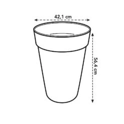 Elho Loft Urban Round High Planter 42cm Warm Grey 9 Elho Loft Urban Round High Planter 42cm Warm Grey -Greentide Garden Store 933195 4