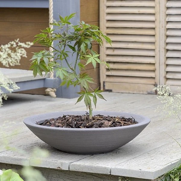 Stewart Garden Varese Low Bowl Planter 60cm - Dark Brown 3 Stewart Garden Varese Low Bowl Planter 60cm - Dark Brown