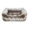 Rosewood Brown Cosy Fur Print Square Bed (Various Sizes) -Greentide Garden Store COSFURSQRB