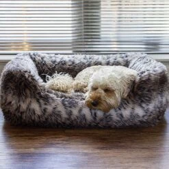 Rosewood Brown Cosy Fur Print Square Bed (Various Sizes) -Greentide Garden Store COSFURSQRB 1