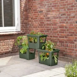 Elho Green Basics Stack & Grow Large Planter (Various Colours) -Greentide Garden Store GBSGLRG 1