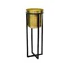Ivyline Calla Pot Cover Stand Black & Antique Gold (Various Sizes) 2 Ivyline Calla Pot Cover Stand Black & Antique Gold (Various Sizes) -Greentide Garden Store IVCELLABLGO