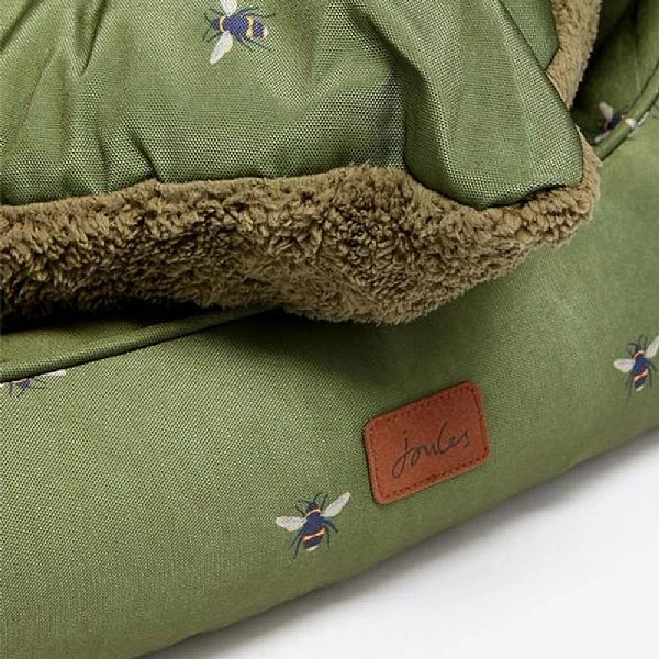 Joules Khaki Bee Print Box Dog Bed 4 Joules Khaki Bee Print Box Dog Bed - Image 2