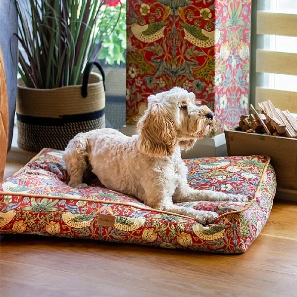 Morris & Co. Burgundy Strawberry Thief Mattress (Various Sizes) 4 Morris & Co. Burgundy Strawberry Thief Mattress (Various Sizes) - Image 2