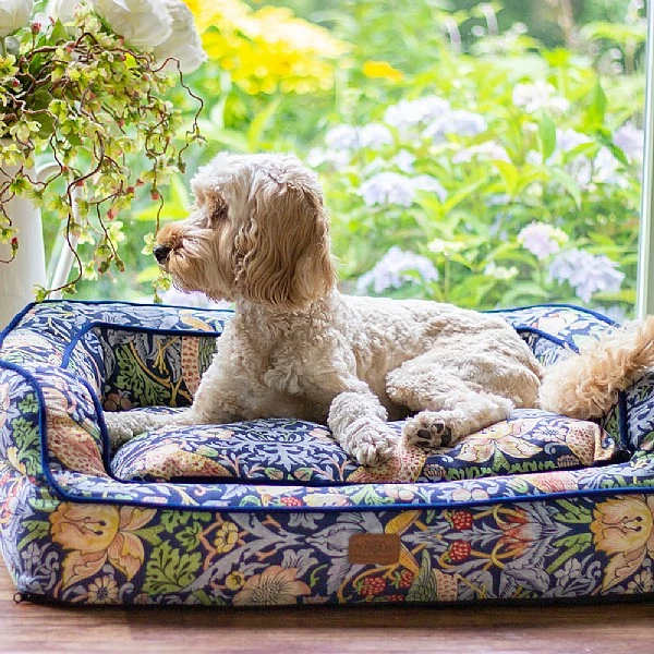 Morris & Co. Dark Blue Strawberry Thief Sofa (Various Sizes) 4 Morris & Co. Dark Blue Strawberry Thief Sofa (Various Sizes) - Image 2