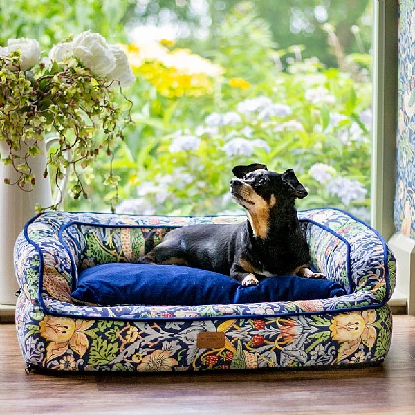 Morris & Co. Dark Blue Strawberry Thief Sofa (Various Sizes) 5 Morris & Co. Dark Blue Strawberry Thief Sofa (Various Sizes) - Image 3