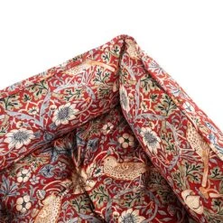 Morris & Co. Burgundy Strawberry Thief Square Bed (Various Sizes) -Greentide Garden Store MCSTRSQUBUR 2