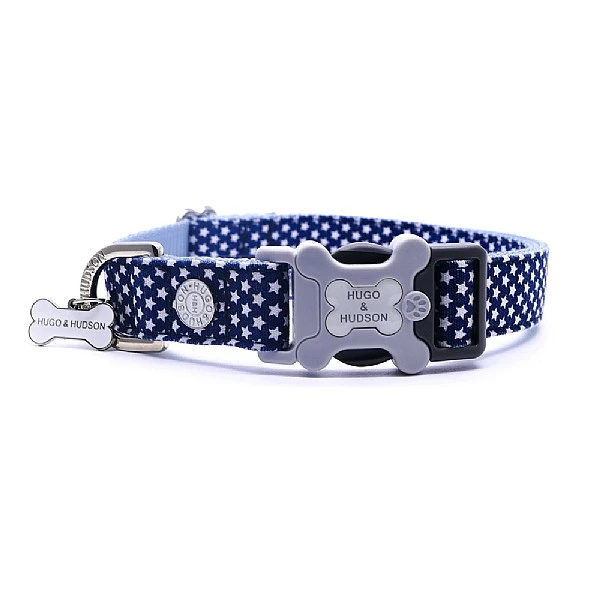 Hugo & Hudson Navy Star Bone Dog Collar 3 Hugo & Hudson Navy Star Bone Dog Collar