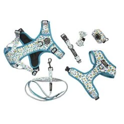 Pawsome Paws Boutique Blue Leopard Print Adjustable Harness (Various Sizes) -Greentide Garden Store PPBLEPAH 3
