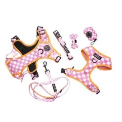 Pawsome Paws Boutique Checkered Flower Adjustable Harness (Various Sizes) -Greentide Garden Store PPCHEFLOAHA 3