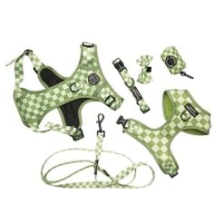 Pawsome Paws Boutique Green Checkered Adjustable Harness (Various Sizes) 7 Pawsome Paws Boutique Green Checkered Adjustable Harness (Various Sizes) -Greentide Garden Store PPGRECHEAHA 3