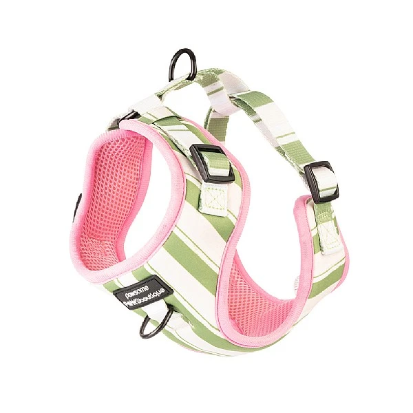 Pawsome Paws Boutique Green Striped Adjustable Harness (Various Sizes) 3 Pawsome Paws Boutique Green Striped Adjustable Harness (Various Sizes)