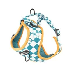 Pawsome Paws Boutique Teal Checkered Adjustable Harness (Various Sizes)
